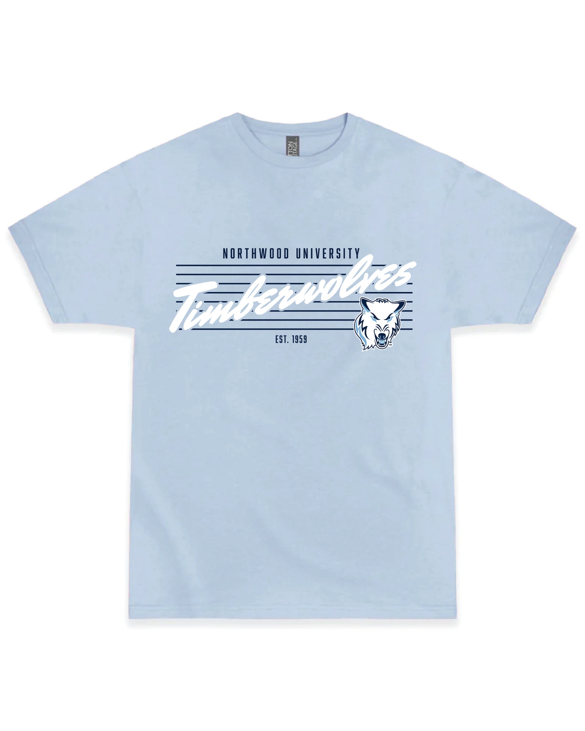 Pinstripe Tee | Light Blue